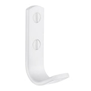 Enkel krog, hvid aluminium, højde 63 mm