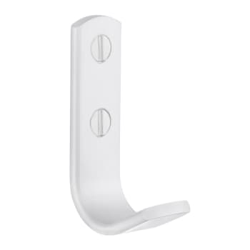 Enkel krog, hvid aluminium, højde 63 mm