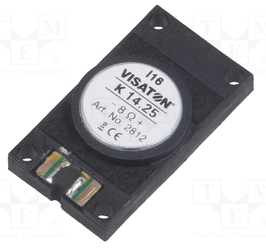 Miniature højttalerelement - 1W, 8ohm, 25x14x5,3mm (IP64)