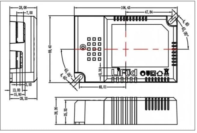 Lifud 45W 5i1 LED driver - Push dæmp, 0-10V og DALI, Sync, flimmer fri, passer til vores 29W, 36W og 45W store LED paneler