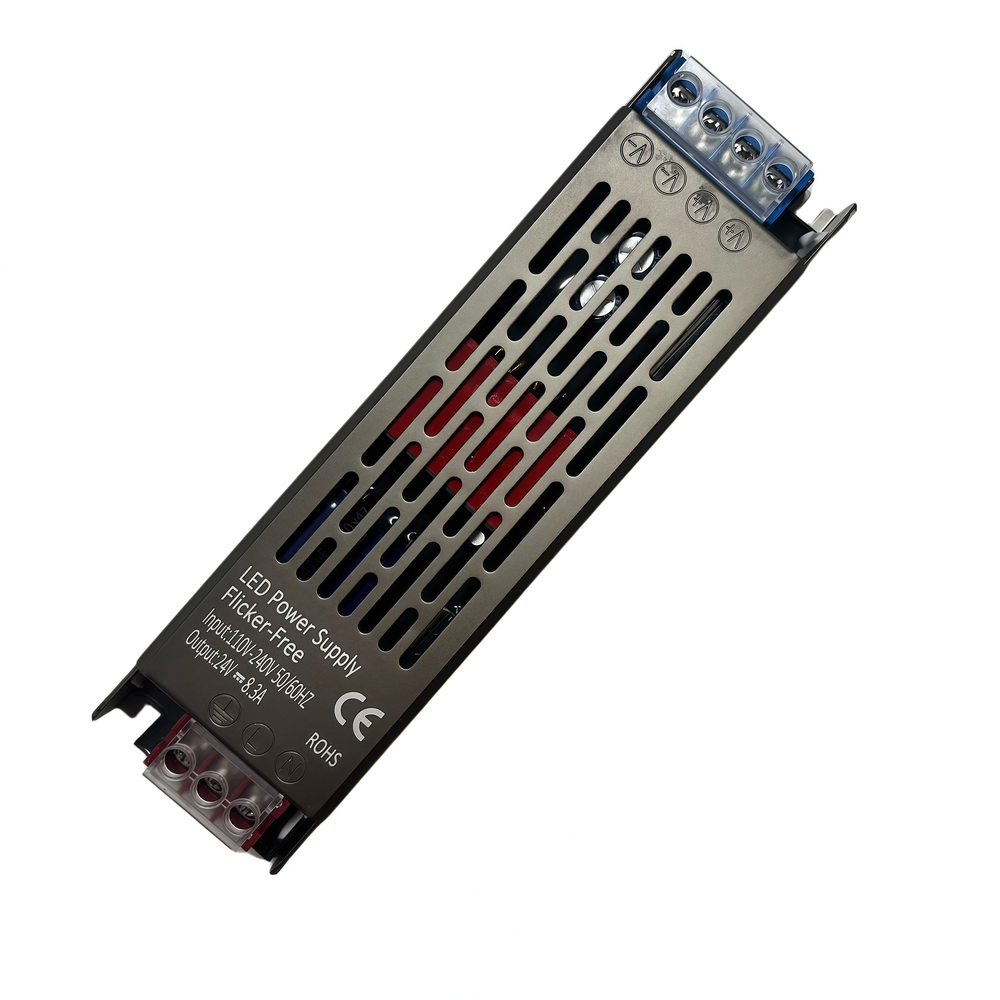 200W Strømforsyning - 24V DC, 8,3A, Flicker Free, IP20 Indendørs - 230V Input, 24V Output