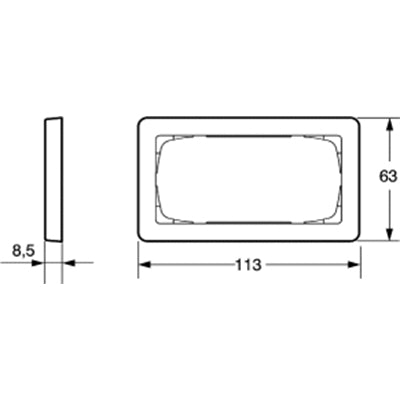 LK Fuga ramme Baseline 63 2m vandret - koksgrå