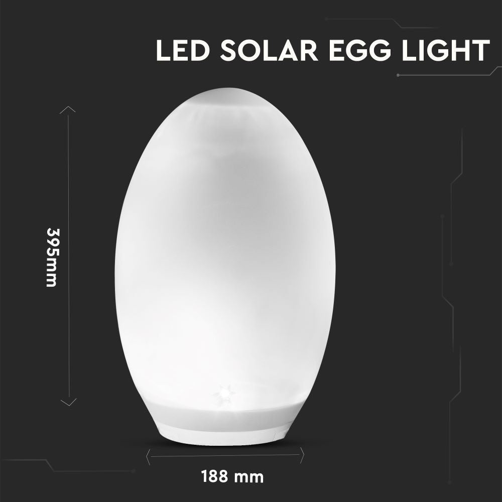 V-Tac RGB+W LED Solcelle-Æg Ø18,8 cm - Effekt 1W, 5lm