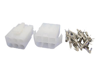 Ledning-til-ledning stiksæt - 2x3pol (6,2mm benafstand)