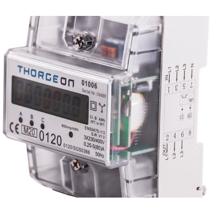 Digital KWh-måler 3-Faset, 80A, MID certificate