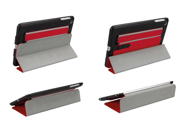 Læder look smart cover til iPAD Mini - Rød