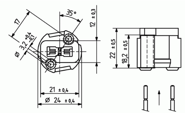 Fatning til G9 pære - Rund, skruemontage
