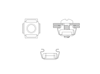 19" rack monteringsskruesæt - M6 galvaniseret stål (50 stk.)