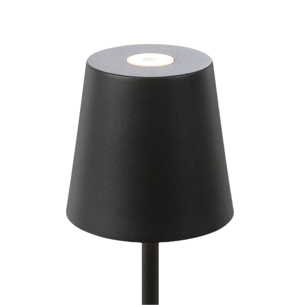 Opladelig LED mini bordlampe - Sort, touch dæmpbar, IP54, 2W, 200lm, RA80, IP54