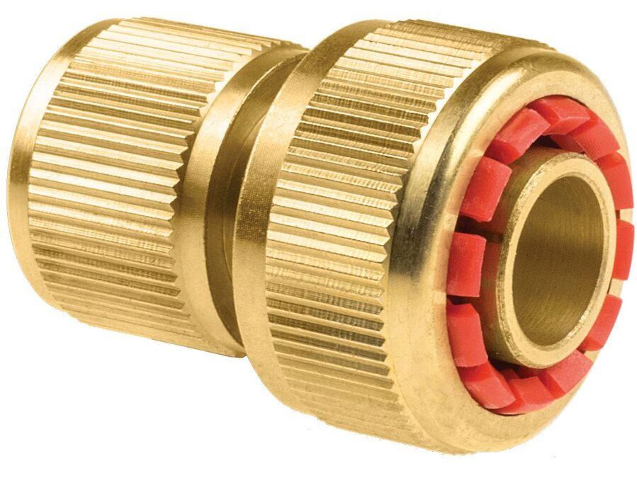 Messing quick release slangekobling m. stop - 3/4"