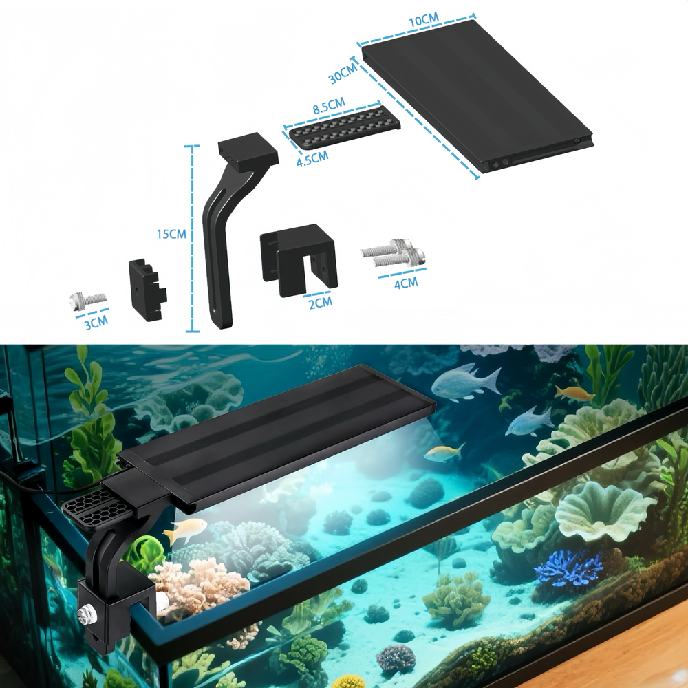 30 cm LED akvarielampe med RGBW lys, 18W effekt og timer - 230V input