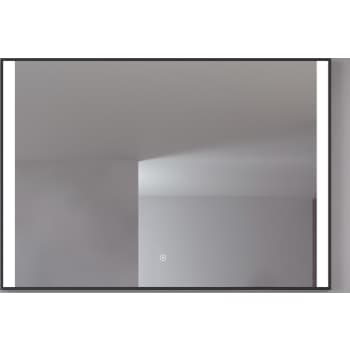 Loevschall Libra spejl 100x70 cm med sort ramme og to lysfelter