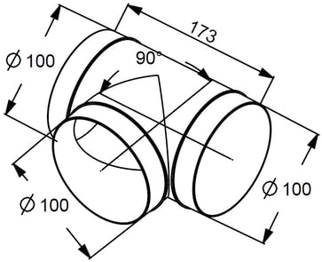 Rund Ø100 T-stykke