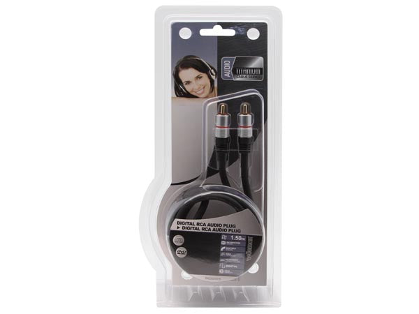 Digital audiokabel - 2 x RCA(Phono) han - Prof. (1,5m)