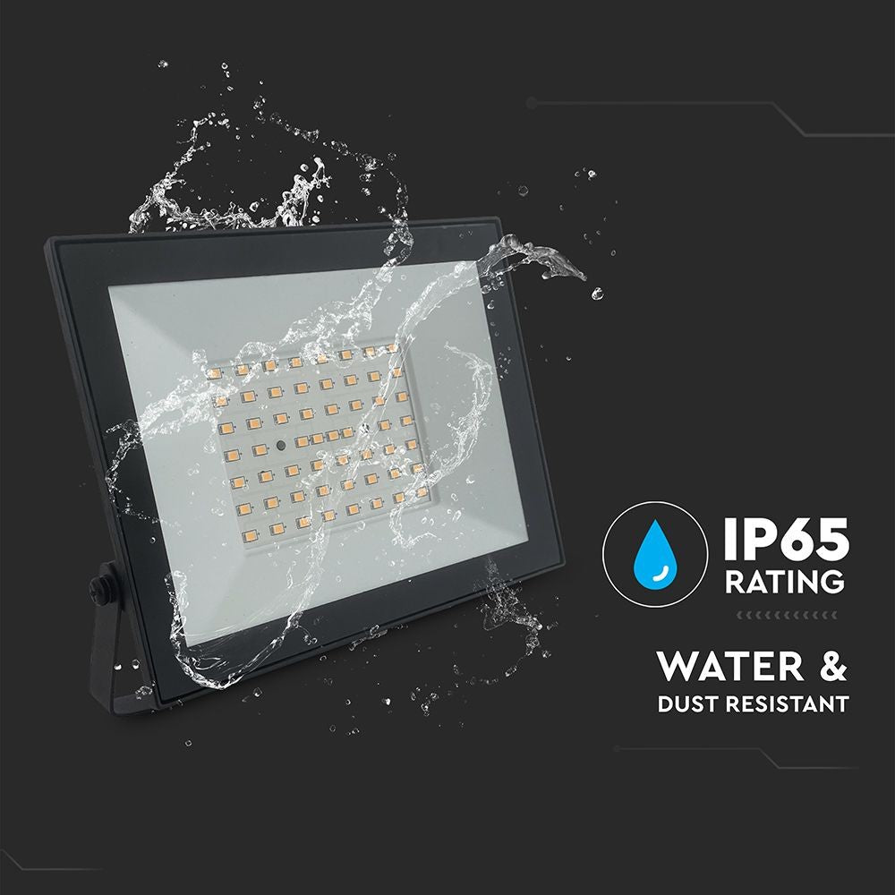V-Tac 50W LED projektør - Arbejdslampe til udendørs brug, 4500lm, RA80, IP65