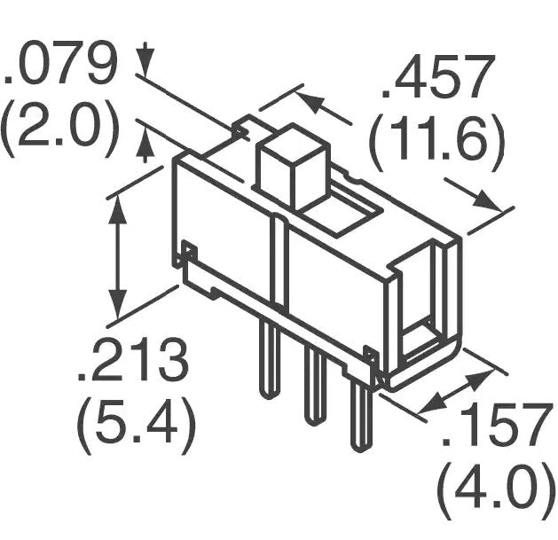 Miniature skydekontakt - 1P ON-ON  (2,54mm)