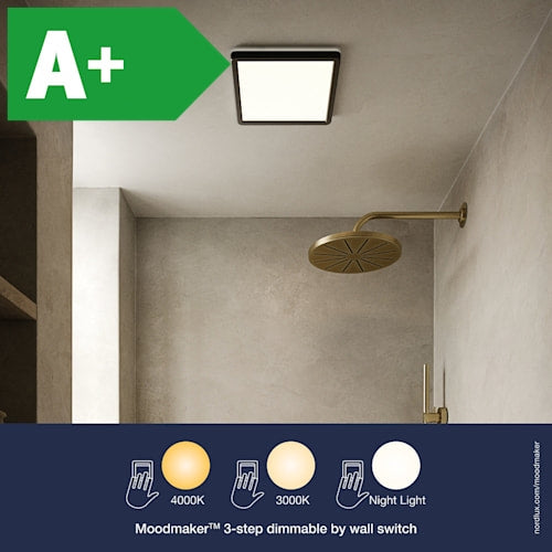 Oja Square 29, 14,5W, IP54, 3000/4000K, sort