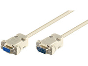 Seriel kabel - SUBD9 han til SUBD9 hun, Beige (2m)