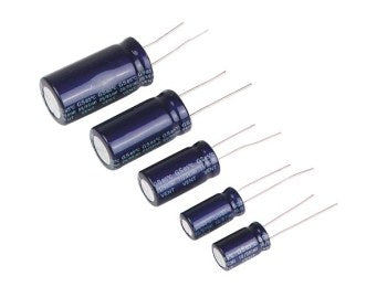 1000uF / 25V Lodret elektrolyt, Ø10x16mm (105°C)