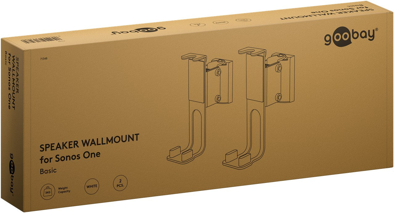 Vægbeslag til Sonos ONE / ONE SL / PLAY:1, Hvid (2 stk.)