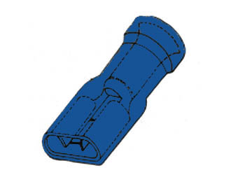 Blå kabelsko - Isol. spadefatn. 6,3mm 1,5-2,5mm² (100 stk.)