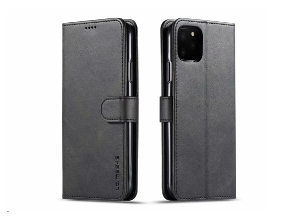 Læder flipcover m. kortholder - Til iPhone 14 Pro, Sort