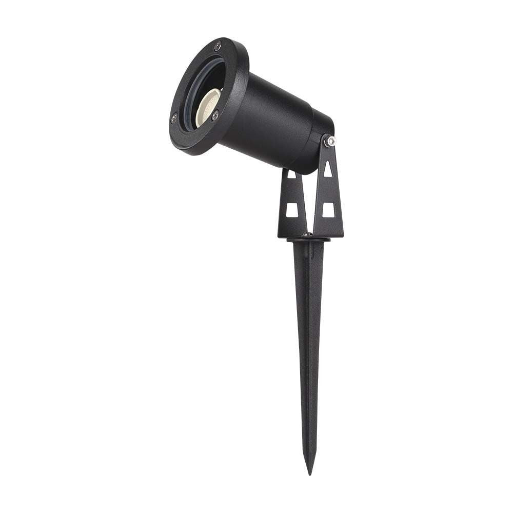 V-Tac mini spyd - GU10, IP65, Sort, uden lyskilde, RA80, Vandtæt, Udendørs belysning