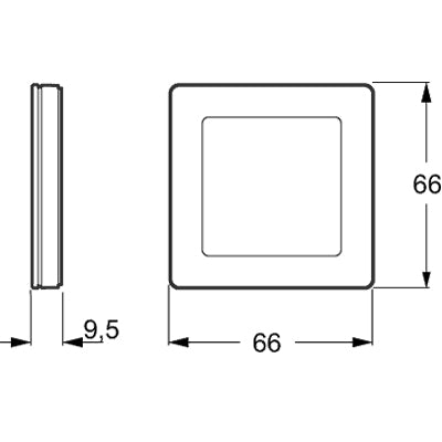 LK Fuga ramme PURE 66 glas 1m - sort