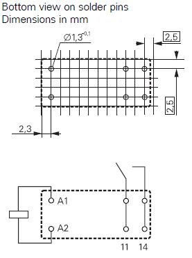 Vertikalt relæ - 85-100VDC / 10A, 1 x slutte