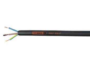 Gummikabel - H07RN-F, 3x1mm² Ø9,6mm, Sort (metervare)