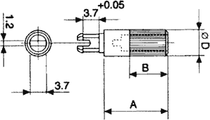 Spindel til stor (PT15N) trimmepotmeter - Ø6 x 19mm