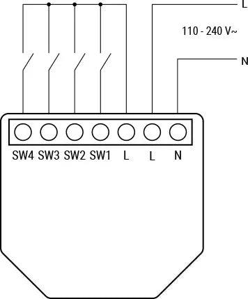 Shelly I4 Gen3 - WiFi inputmodul, 4 CH, 230V