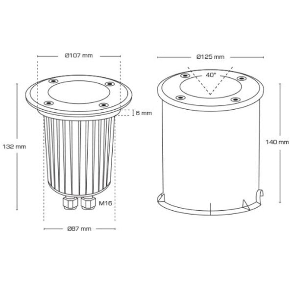 Terra udendørs nedgravningsspot GU10