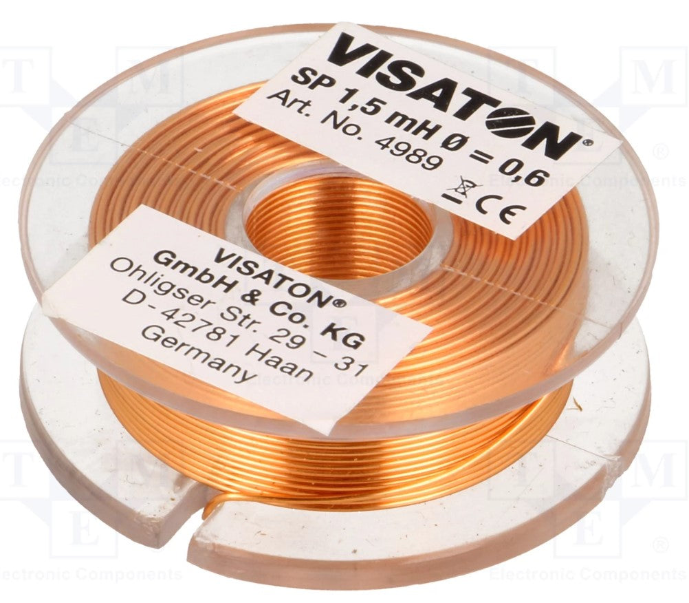 Delefilterspole luft - 1,5mH, 1,65ohm, Ø43x14mm