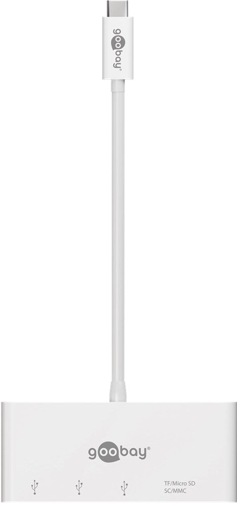 USB-C Multiport Adapter - Kortlæser, USB 3.0, Hvid (0,15m)