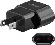 Rejseadapter - EURO hun til USA/Japan han, Sort