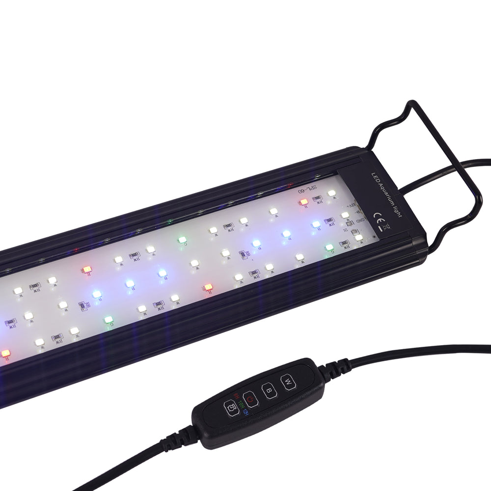 Akvarie LED-armatur 90-115 cm, hvid/blå/rød/grøn, justerbar længde, IP66