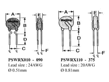 PTC genskabende sikring - 0,65-1,3A / 60VDC