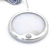 LEDlife Sono60s møbelspot - Påbygning, Sensor, Ø6 cm, børstet stål, 12V