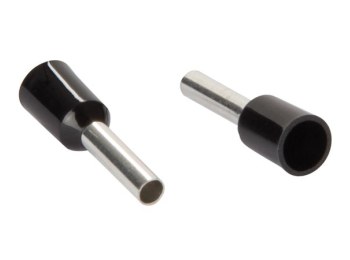 Isoleret ledningsende-tylle - 1,5mm² 8mm Sort (100 stk.)