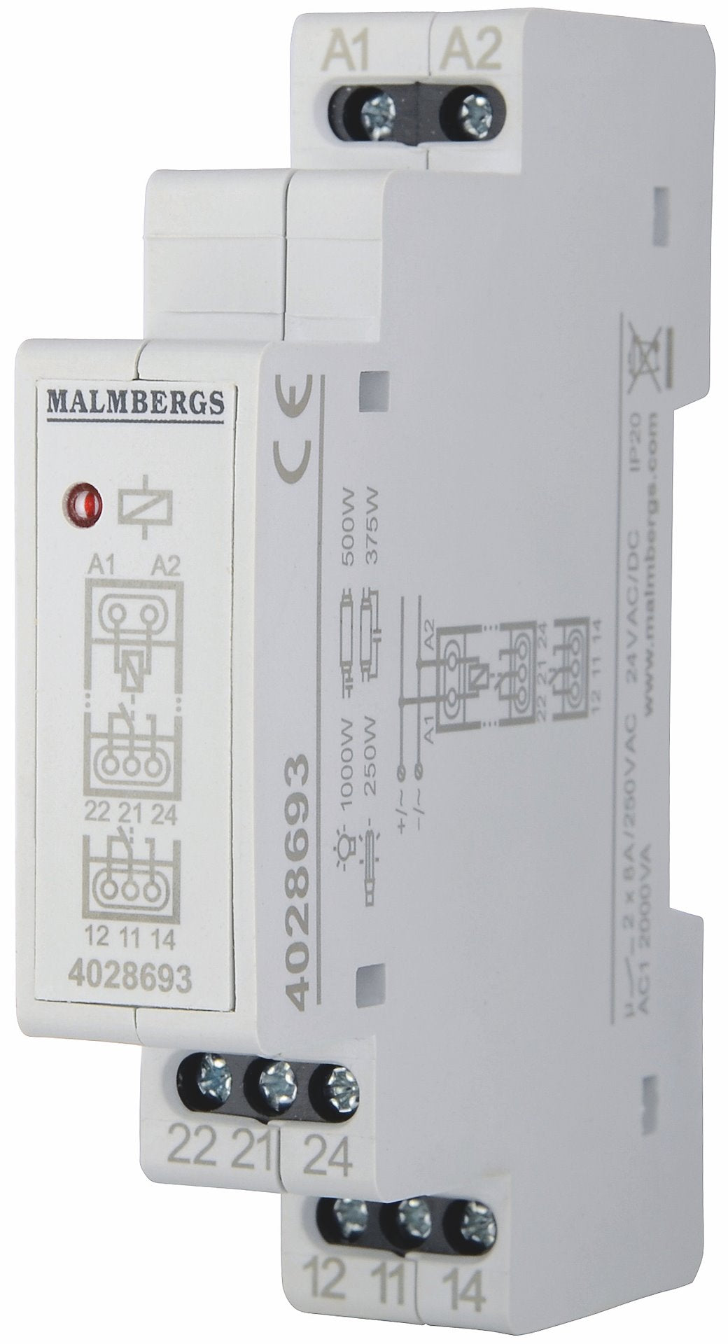 HOLDERELÆ 2 VXL 16A 24V AC/DC