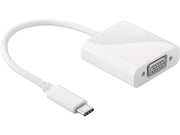 USB-C til VGA adapter – USB-C han til VGA hun, Hvid (0,2m)