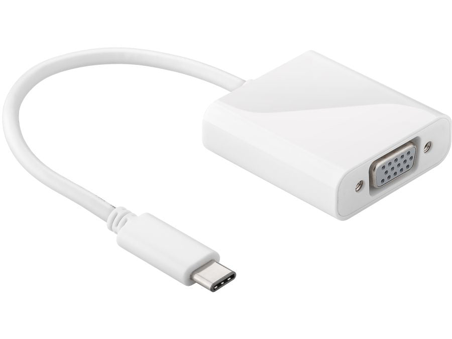 USB-C til VGA adapter – USB-C han til VGA hun, Hvid (0,2m)