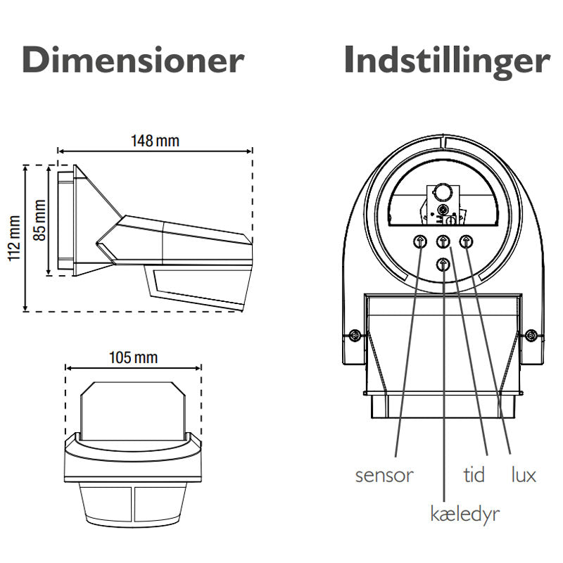 Servodan sensor 16m 300° m. kæledyrszone - sort
