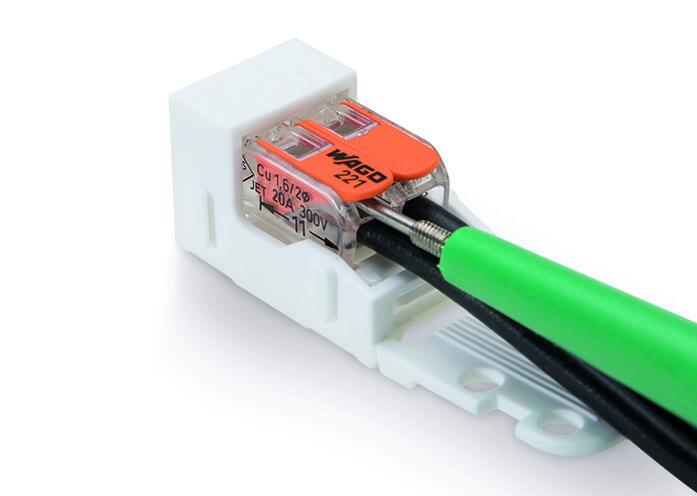 Mont.holder 221-serie klemmemuffe, lodret, snap-in, Sort