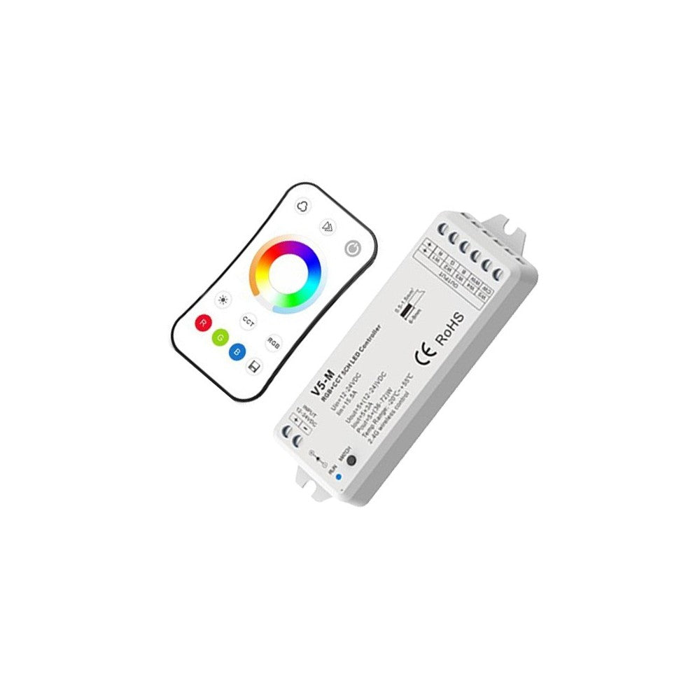 LEDlife rWave RGB+CCT controller med fjernbetjening - 12V/24V (360W)