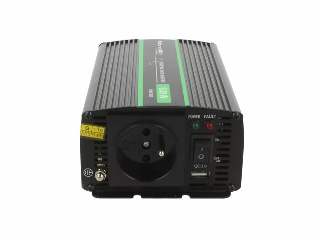 Inverter - 12Vdc til 230Vac / 300W, ren sinus (CEE7/3)