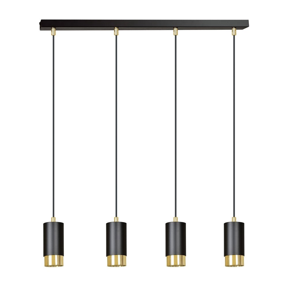 Fumiko 4 Sort/Guld Pendellampe - GU10, 230V, uden lyskilde, Max 10W - Til moderne belysning i hjemmet