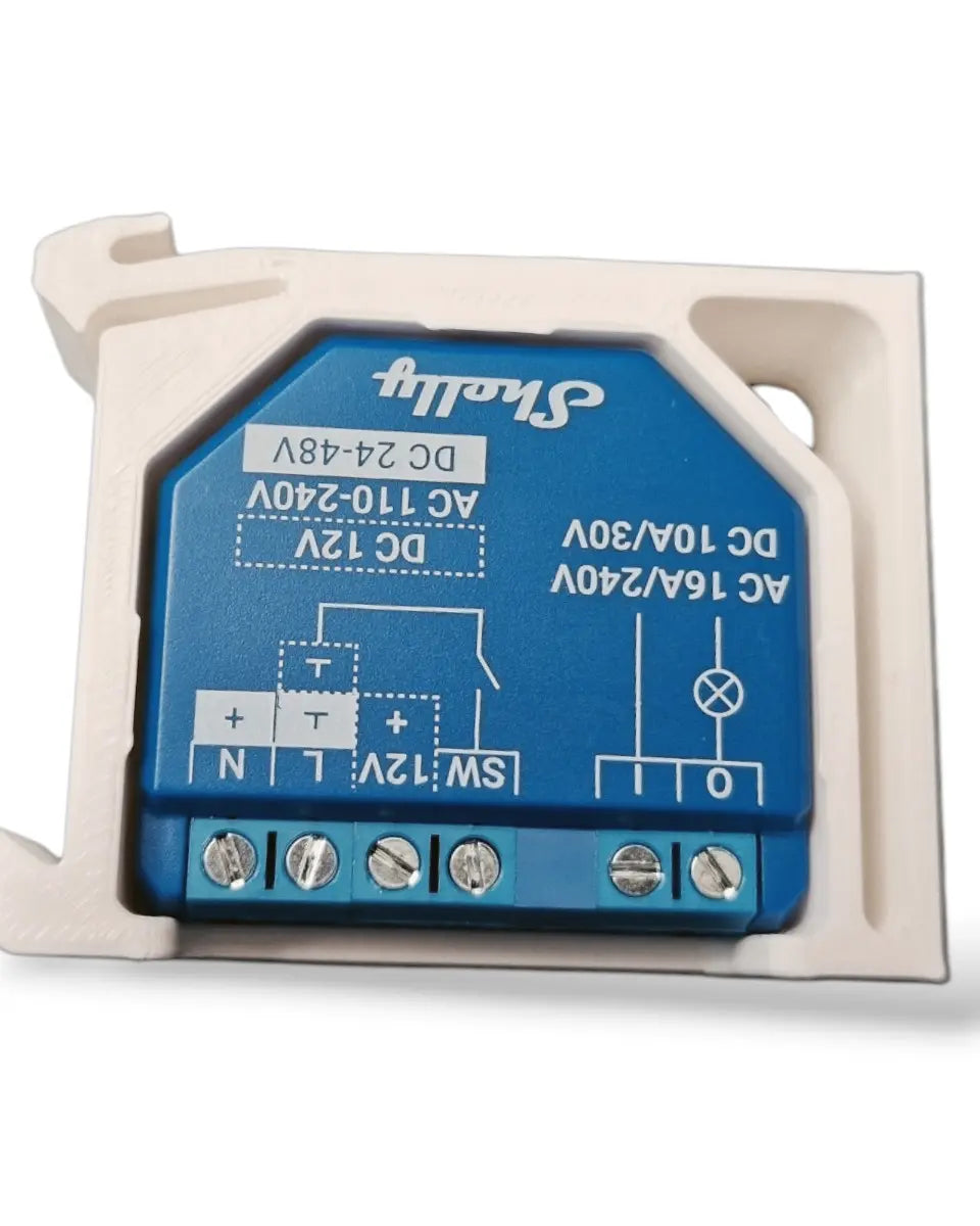 Shelly - DIN-skinne adapter til Gen2 enheder (Shelly Plus I4 I4 DC Plus 1 Plus 1PM Plus 2PM 0-10V Di