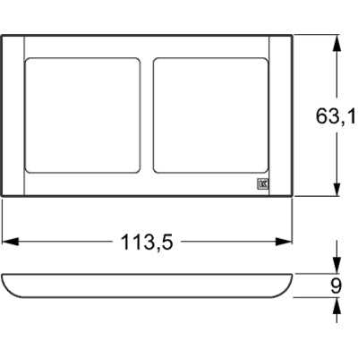 LK Fuga ramme SOFT 63 2x1m vandret - koksgrå